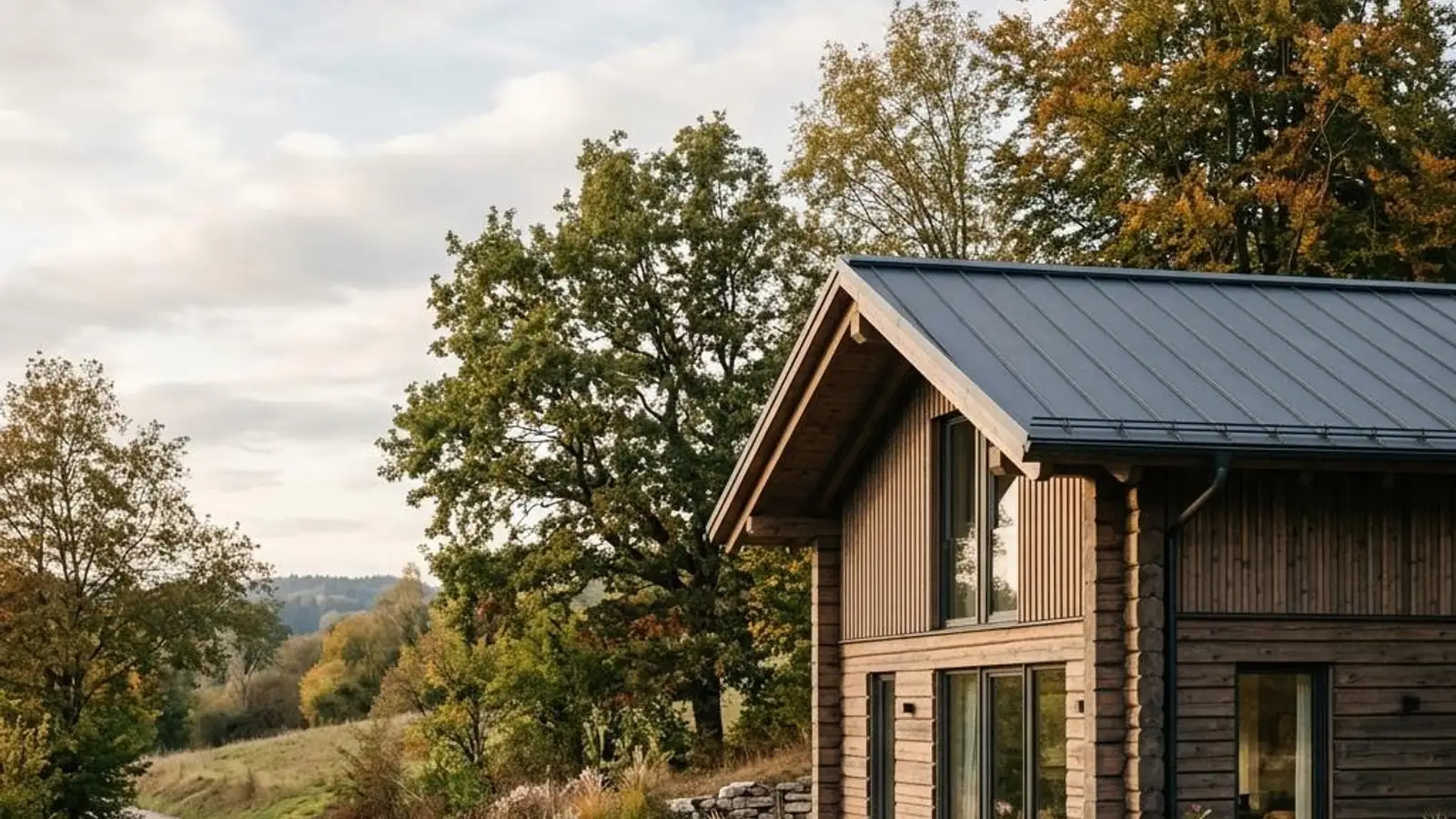Fotorealistisches Fertighaus-Motiv zu Fertighaus Kosten Blockhaus Schluesselfertig für die Kostenplanung 2026