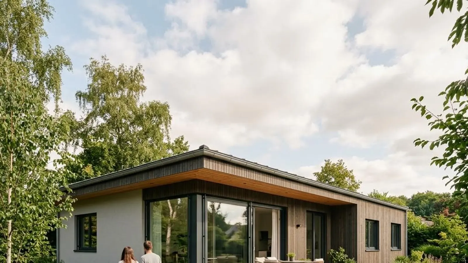 Fotorealistisches Fertighaus-Motiv zu Fertighaus Kosten Bungalow 150 Qm für die Kostenplanung 2026