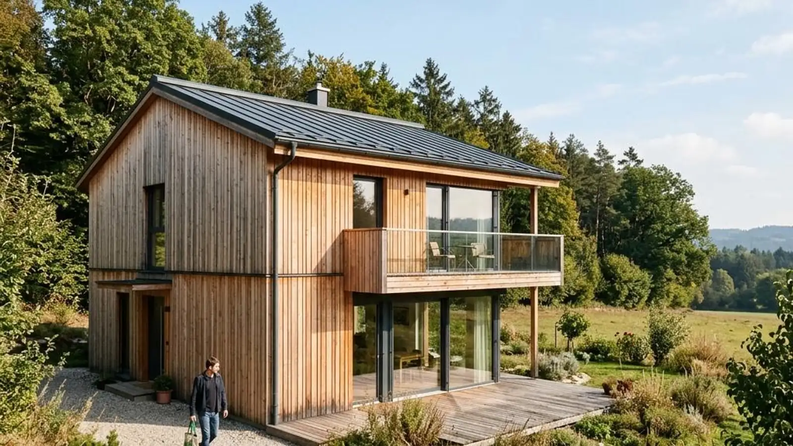 Fotorealistisches Fertighaus-Motiv zu Haustyp Kosten Holzhaus für die Kostenplanung 2026